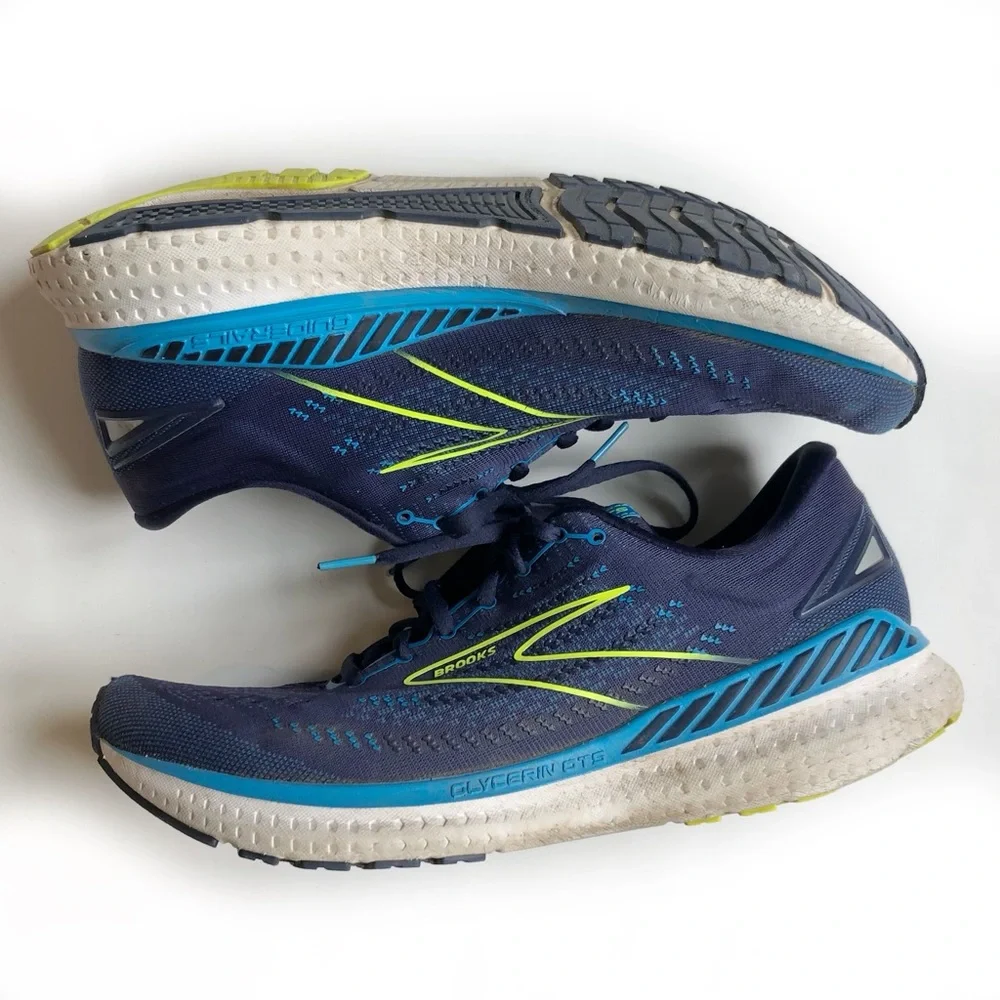 Brooks Glycerin 19 Blue and Yellow Running Shoes Men’s Size 11.5